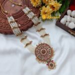 Chakra Pendant in 8 Layer Pearl Mala Long Neck Set - Image 3