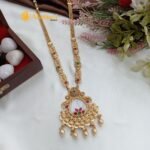 Marbel Kundan Long Neck Set - Image 3