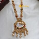 Marbel Kundan Long Neck Set - Image 3