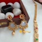 Marbel Kundan Long Neck Set - Image 2