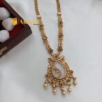 Marbel Kundan Long Neck Set - Image 4