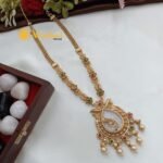 Marbel Kundan Long Neck Set - Image 3