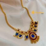 Kerala Mango Blue Short Necklace - Image 2