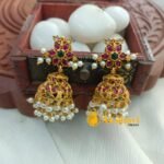 Antique Floral Guttapusallu Jhumkas - Image 2