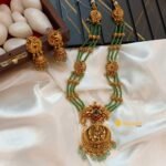 Lakshmi Pendant with 3 Layer Beads mala with Peaco