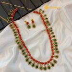 Coral Thilak Long Neck Set