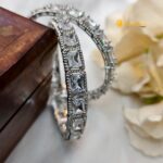 Cubic Silver White Stone Bangles - Image 3