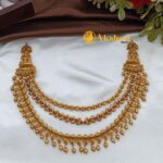 Antique Lakshmi With Golden Balls 3 Layer Necklace - Image 2