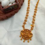 Gajalakshmi Pendant with 3 Layer Link Chain Short - Image 3