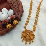 Gajalakshmi Pendant with 3 Layer Link Chain Short
