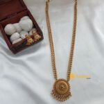 Antique Floral Pendant with 2 layer Ball Chain Lon - Image 2