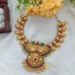 Antique Peacock Mango Kemp Green Stone Heavy Neck - Image 3