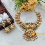 Antique Peacock Mango Kemp Green Stone Heavy Neck