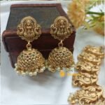 Antique Lakshmi Peacock Floral Short Neck Set - Image 3