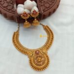Antique Ganesha Floral Short Neck Set - Image 3