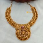 Antique Ganesha Floral Short Neck Set - Image 4