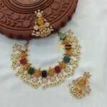 Antique Lakshmi with Navarathna Rectro Floral Ston