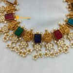 Antique Lakshmi with Navarathna Rectro Floral Ston - Image 3