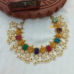 Antique Lakshmi with Navarathna Rectro Floral Ston - Image 2