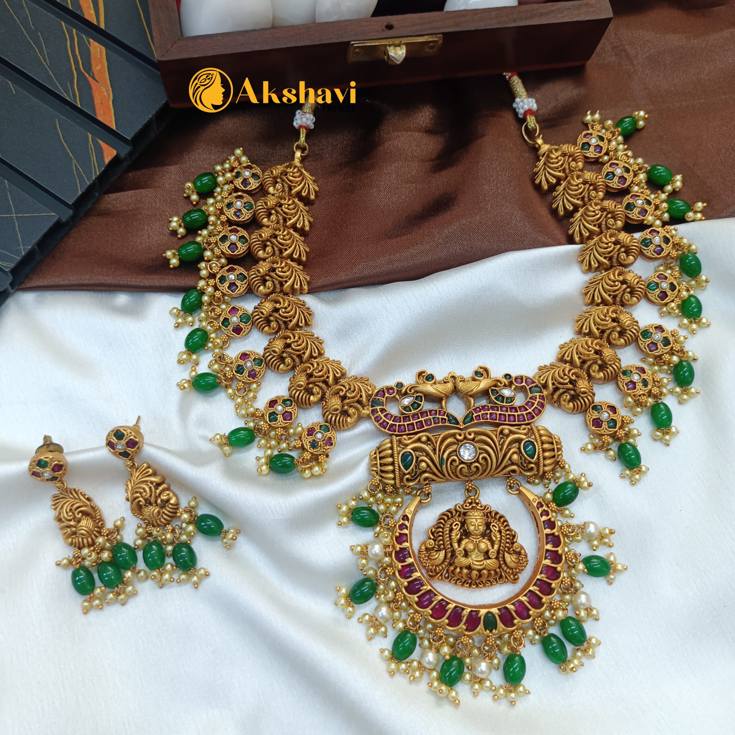 101799.1.1 (1) Lakshmi & Peacock Short Neck Set - Image 1
