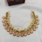 Lakshmi with Pearls Short Neck Set - Image 3