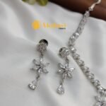 Zircon Silver Tone Short Neck Set - Image 3