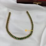 Green Oval Kundan Designer Short Neck Set - Image 3