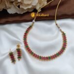 Fancy Cubecut Kemp Ruby Short Neck Set