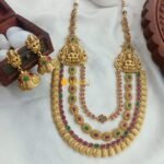 Lakshmi Mugappu 3 Layer Long Neck Set