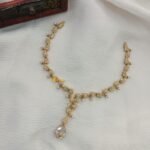 Antique Dazzling White Stone Short Neck Set - Image 3