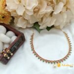 Gold Finish Ruby Green Fancy Short Neck Set
