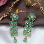 Floral Mint Green Fancy Short Neck Set - Image 3