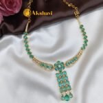 Floral Mint Green Fancy Short Neck Set - Image 2