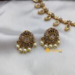 Circle Pendant with Mango Drops Short Neck Set - Image 2