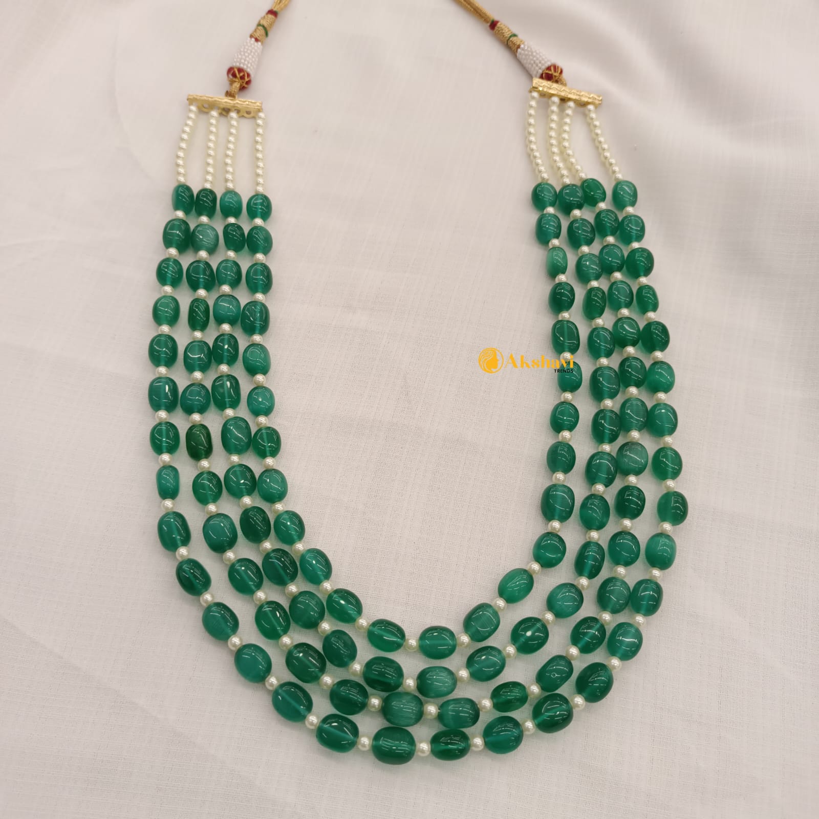 101896.1.1 (3) 4 Layer Green Beads Mala - Image 1