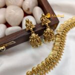 Antique Gold Lakshmi Kasumalai Long Neck Set - Image 2