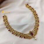Antique Mango Leaf Multi Stone Short Neck Set - Image 2