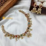 Navaratna Peacock Short Neck Set