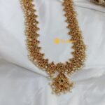 Antique Multi Floral Kundupushal Long Haram - Image 3