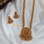 Antique Floral Pendant with 2 layer Ball Chain Lon - Image 3