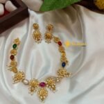 Navarathna Lakshmi Floral Short Neck Set