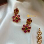 Floral White Ruby Short Neck Set - Image 3