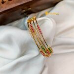 Fancy White Stone Pipe Bangles 2s