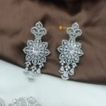 Rodium Floral AD Pearl Choker Set - Image 2