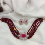Meron Crystal with Ruby Recto Choker Set