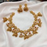 Floral Multi Jhumka Patten Short Neck Set