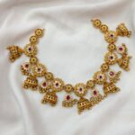 Floral Multi Jhumka Patten Short Neck Set - Image 3