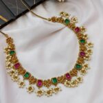 Peacock Cube cut Short Neck Set - Image 3