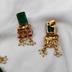 Kemp Elephant Cube cut Green Stone Neck Set - Image 2