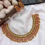 Peacock 3 Layer Ball Chain Short Neck Set